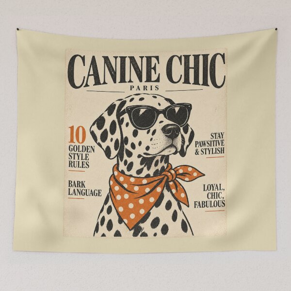 Item preview, Canine Chic Paris Dalmatian Sunglasses Bandana Magazine Tee designed and sold by Yellowriversss.