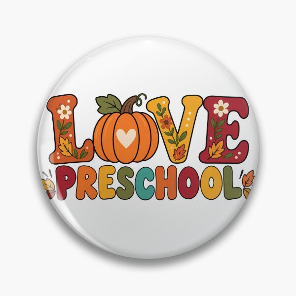 Item preview, Love Preschool Autumn Pumpkins and Flowers designed and sold by skyartdesign.