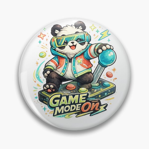 Item preview, Game Mode On Cute Panda Gamer Arcade Joystick Retro Gaming Art designed and sold by inkoutninja.