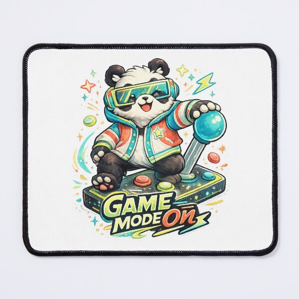 Item preview, Game Mode On Cute Panda Gamer Arcade Joystick Retro Gaming Art designed and sold by inkoutninja.