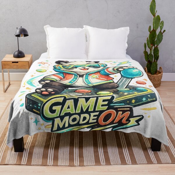 Item preview, Game Mode On Cute Panda Gamer Arcade Joystick Retro Gaming Art designed and sold by inkoutninja.