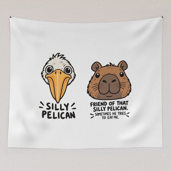 Item preview, Pelican x capybara friends designed and sold by The  Knick Knack Nook.