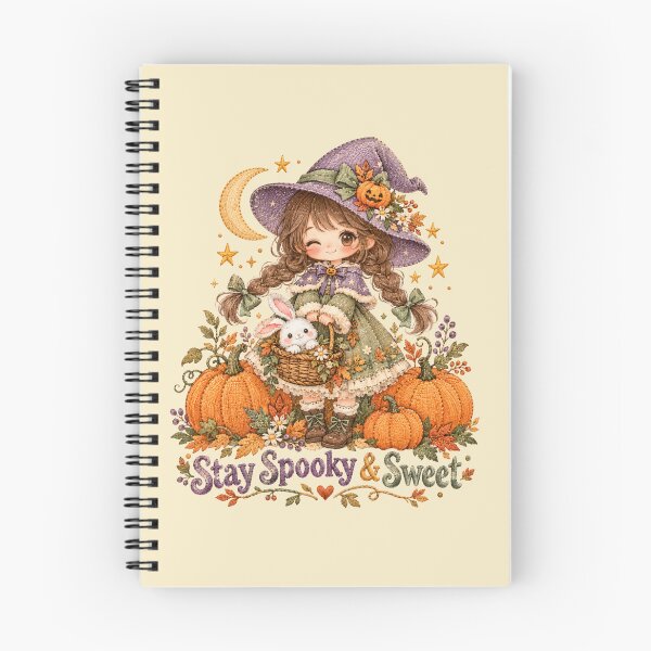 Item preview, Stay Spooky Sweet Witch Girl Pumpkin Bunny Tee designed and sold by Yellowriversss.