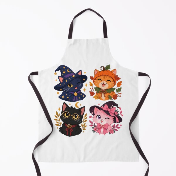 Item preview, Four Halloween Cats in Witch and Pumpkin Costumes designed and sold by skyartdesign.