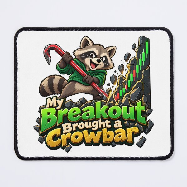 Item preview, My Breakout Brought a Crowbar Raccoon Humor Art designed and sold by Bikivuno.