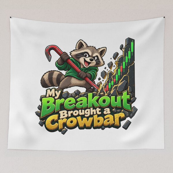 Item preview, My Breakout Brought a Crowbar Raccoon Humor Art designed and sold by Bikivuno.