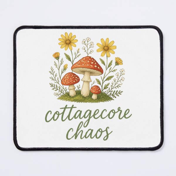 Item preview, Cottagecore Chaos Mushrooms Wildflowers designed and sold by The Vault Shop.