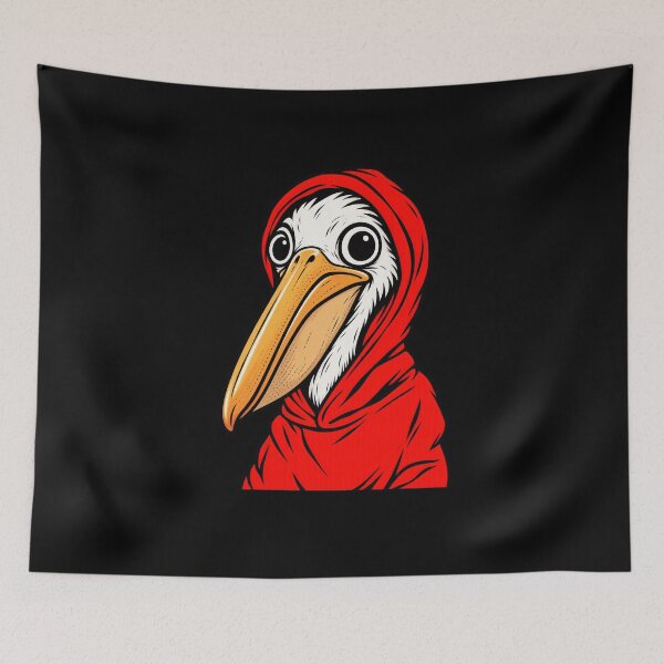 Item preview, pelican wearing a hoodie designed and sold by The  Knick Knack Nook.