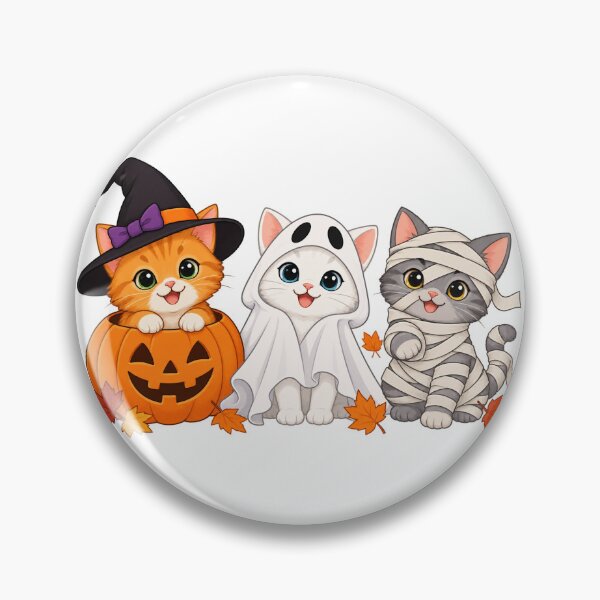 Item preview, Halloween Kitten Trio Witch Ghost and Mummy designed and sold by skyartdesign.