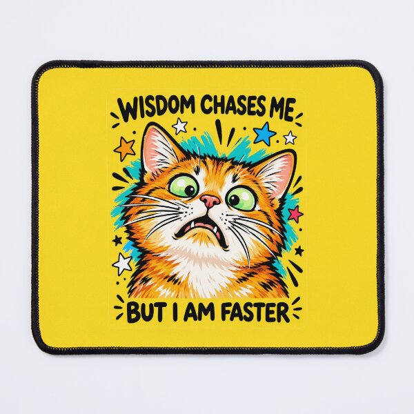 Item preview, Wisdom Chases Me Funny Orange Cat Meme designed and sold by Aesthetic-Avenue.