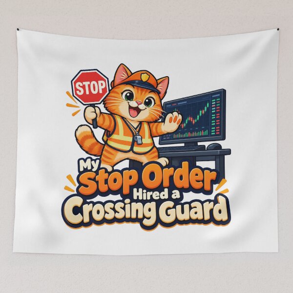 Item preview, Stop Order Crossing Guard Cat Trading Cartoon designed and sold by Bikivuno.