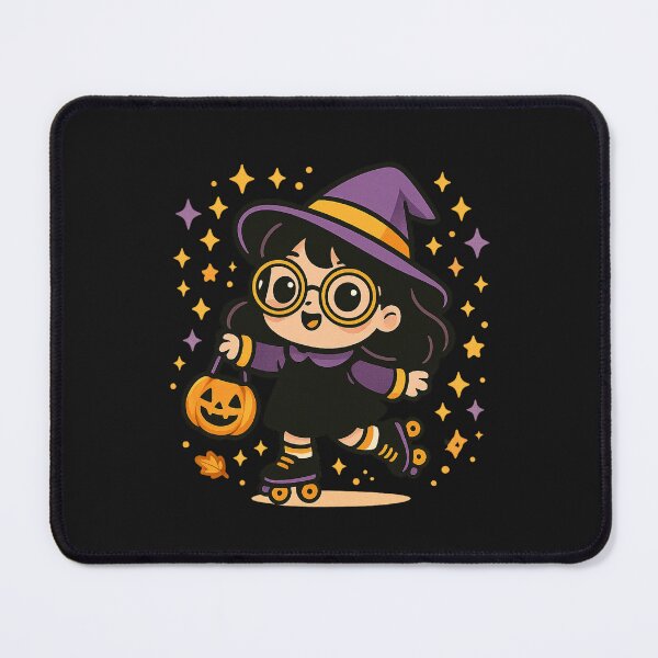 Item preview, Cute Chibi Witch Roller Skates Purple Witch Hat Star designed and sold by New Art.