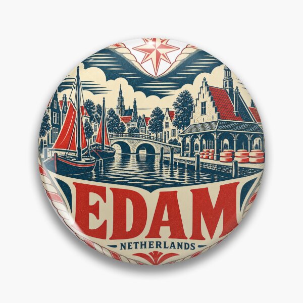 Item preview, Edam Netherlands Travel Souvenir Nautical Woodcut Heart designed and sold by VisualArtsOasis.