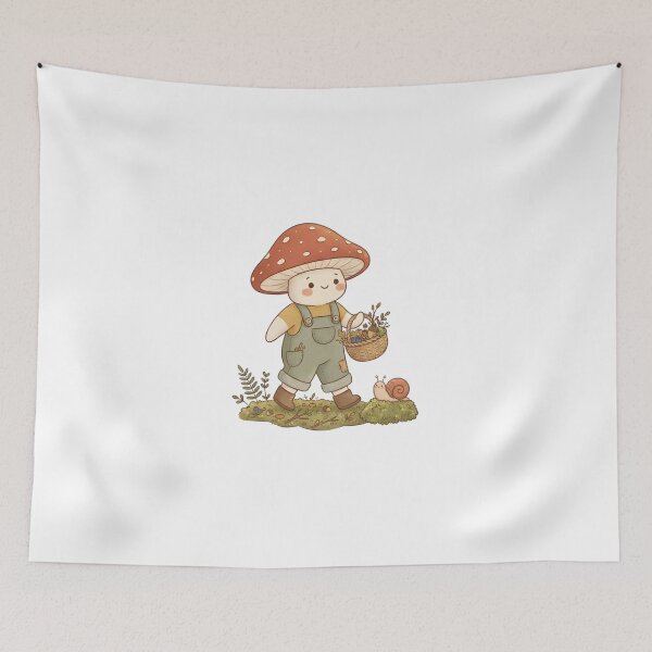 Item preview, Cute Foraging Mushroom Sticker | Cottagecore Mycology Forest Art designed and sold by DuckOddity.
