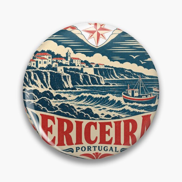 Item preview, Ericeira Portugal Travel Souvenir Nautical Woodcut Heart designed and sold by VisualArtsOasis.