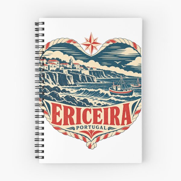 Item preview, Ericeira Portugal Travel Souvenir Nautical Woodcut Heart designed and sold by VisualArtsOasis.
