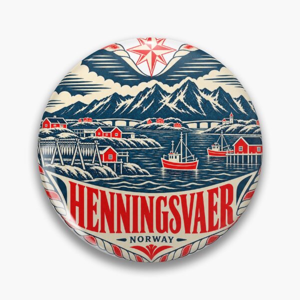 Item preview, Henningsvaer Norway Travel Souvenir Nautical Woodcut Heart designed and sold by VisualArtsOasis.