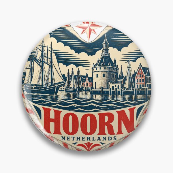 Item preview, Hoorn Netherlands Travel Souvenir Nautical Woodcut Heart designed and sold by VisualArtsOasis.