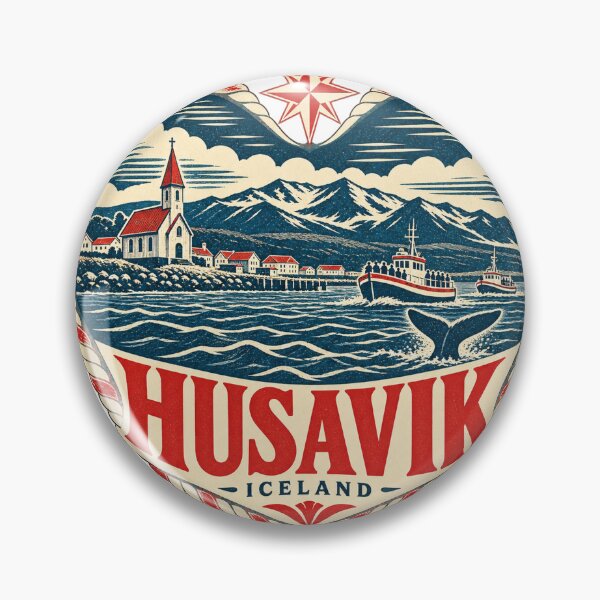 Item preview, Husavik Iceland Travel Souvenir Nautical Woodcut Heart designed and sold by VisualArtsOasis.