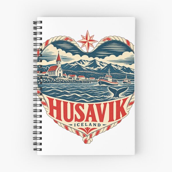 Item preview, Husavik Iceland Travel Souvenir Nautical Woodcut Heart designed and sold by VisualArtsOasis.