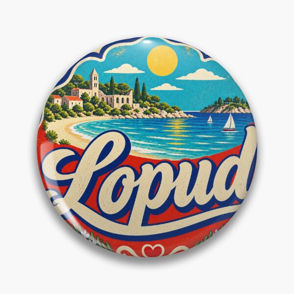 Item preview, Lopud Croatia Travel Souvenir Painted Mediterranean Sign designed and sold by VisualArtsOasis.