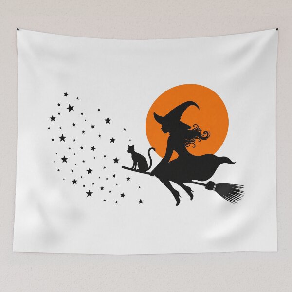 Item preview, Witch on Broom Silhouette designed and sold by MAXIZPRINT.