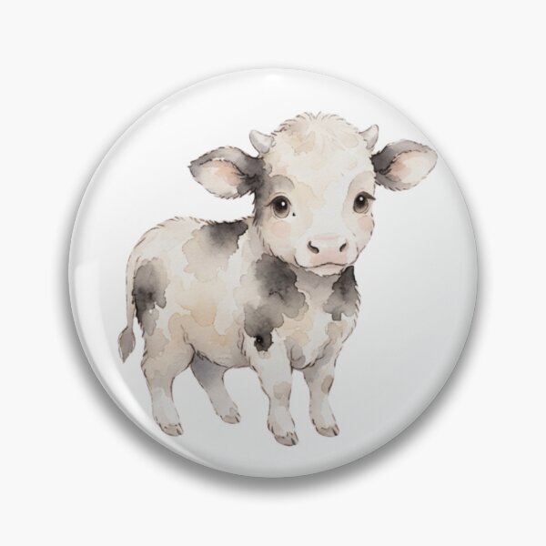 Item preview, Adorable Cute Calf Cow Farmhouse Animal Watercolour Illustration designed and sold by made by Golightly x.