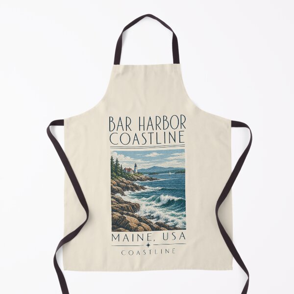 Item preview, Bar Harbor Coastline, Maine, USA [Vintage Illustration] designed and sold by elektronen.