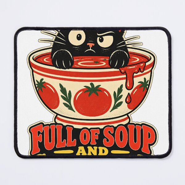 Item preview, Full of Soup and Suspicion - Funny Cat designed and sold by about-that.
