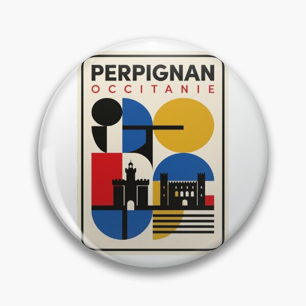 Item preview, Retro Perpignan Bauhaus Geometric Skyline designed and sold by k3rstman1.