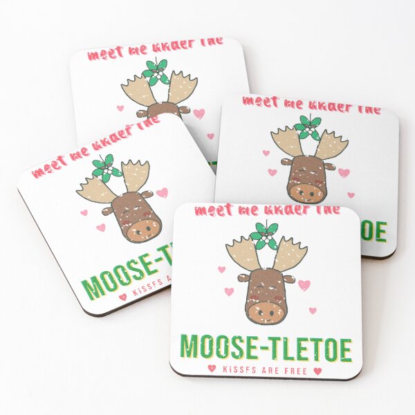 Item preview, Meet Me Under The Moose-tletoe Cute Moose Christmas Pun designed and sold by somebasic.