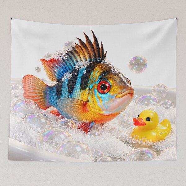 Item preview, German Blue Ram Fish Bathtub Duck Visit designed and sold by Sillytoe.