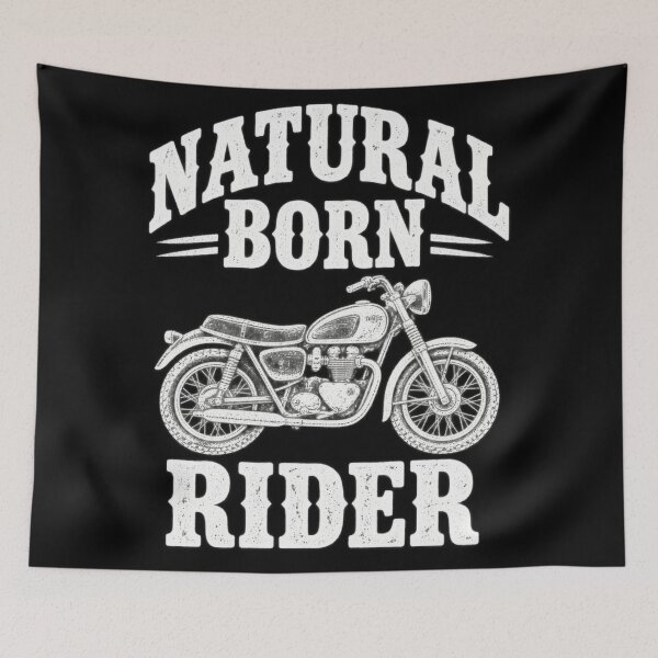 Item preview, Natural Born Rider Vintage Motorcycle Biker Tee designed and sold by Yellowriversss.