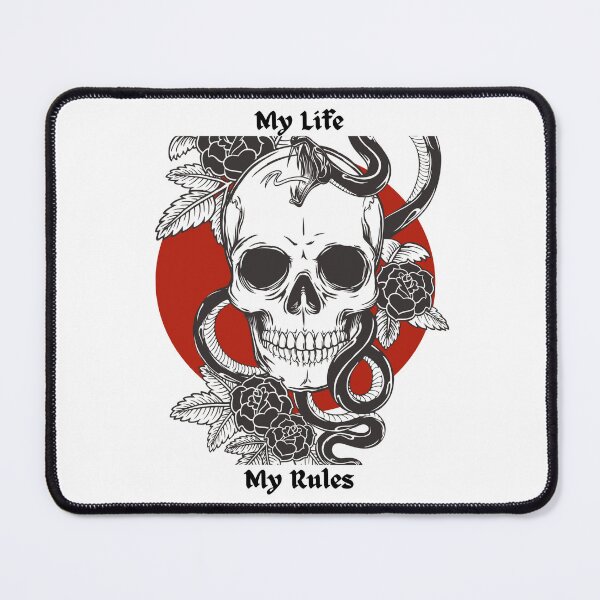 Item preview, My Life My Rules Skull Snake Gothic Tattoo Art designed and sold by BaddiewithBuzz.