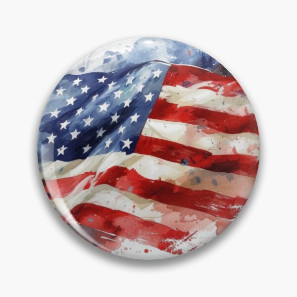 Item preview, Vintage American Flag Watercolor US Patriotic Art designed and sold by KLSRAJ.