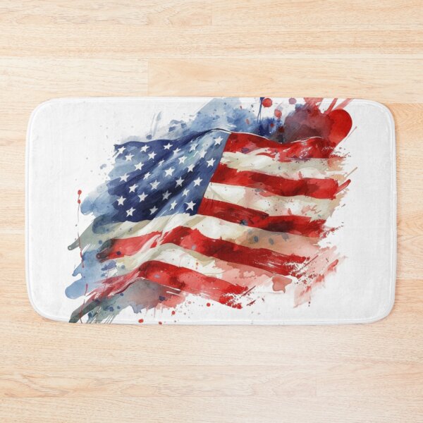 Item preview, Vintage American Flag Watercolor US Patriotic Art designed and sold by KLSRAJ.