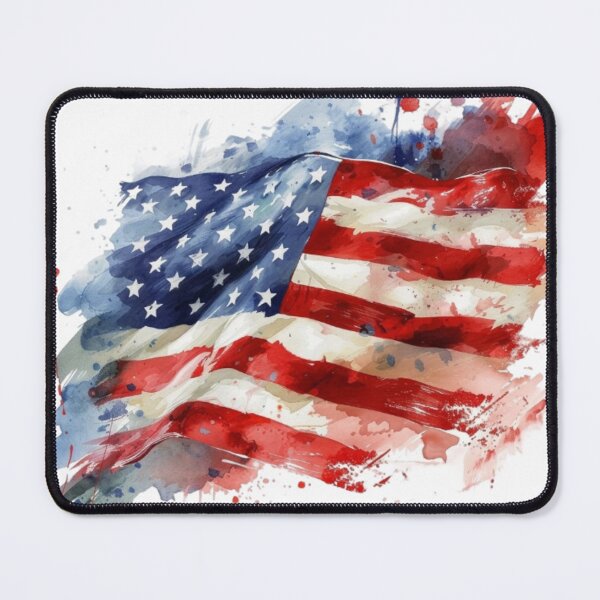 Item preview, Vintage American Flag Watercolor US Patriotic Art designed and sold by KLSRAJ.