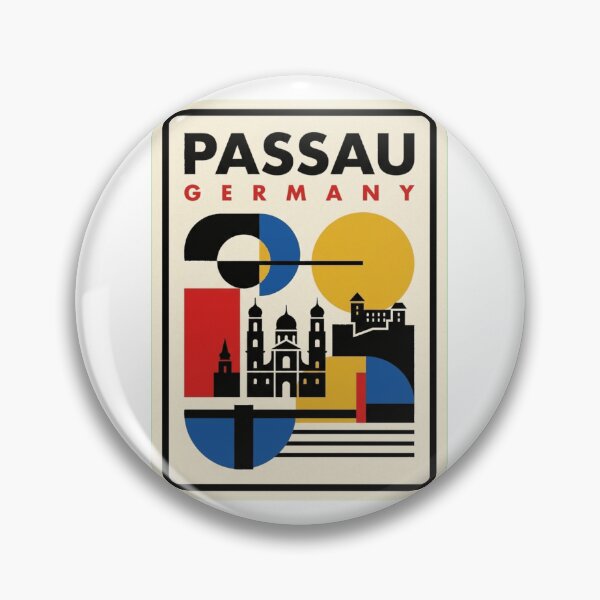 Artikelvorschau, Geometrische Retro-Passau-Bauhaus-Skyline entworfen und verkauft von k3rstman1.