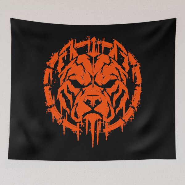 Item preview, Burnt Orange Bulldog Streetwear Graphic – Distressed Punk Dog Art designed and sold by JonelCrafts.