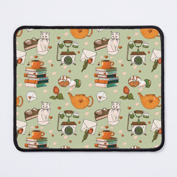 Item preview, Cozy Cat Books Coffee Vintage Rotary Telephone Pattern designed and sold by K Design Store.