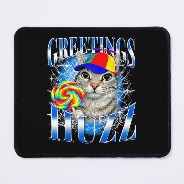 Item preview, Greetings Huzz Funny Cat Meme designed and sold by studio-ssaam.