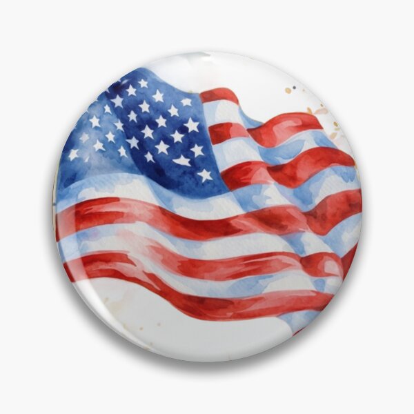 Item preview, Waving American Flag Pole Watercolor Patriotic Art designed and sold by KLSRAJ.