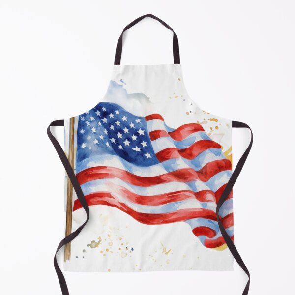 Item preview, Waving American Flag Pole Watercolor Patriotic Art designed and sold by KLSRAJ.