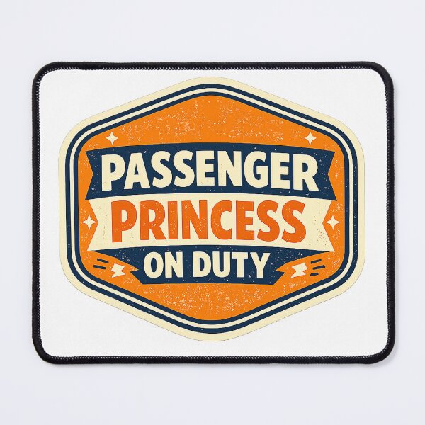 Item preview, Passenger Princess On Duty Funny Road Trip Car Girl Retro Badge Design designed and sold by inkoutninja.