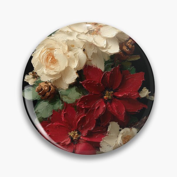 Item preview, Vintage Christmas Poinsettia Floral Arrangement designed and sold by colorful-white.