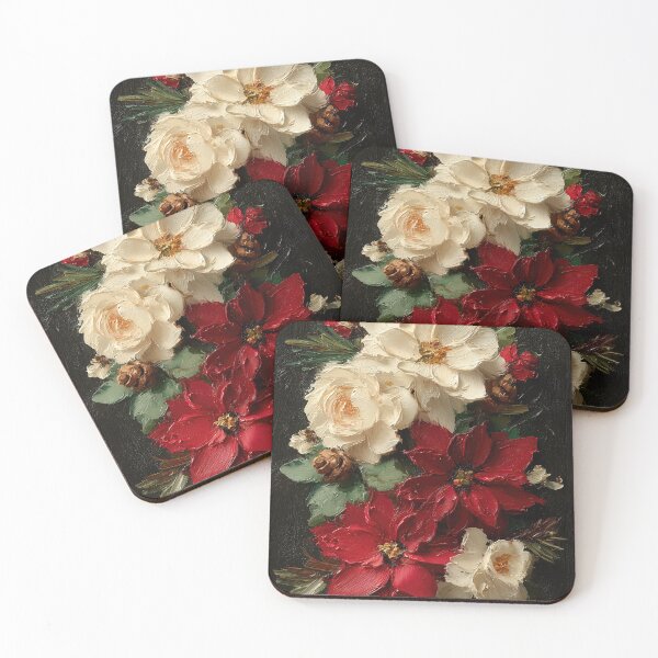 Item preview, Vintage Christmas Poinsettia Floral Arrangement designed and sold by colorful-white.