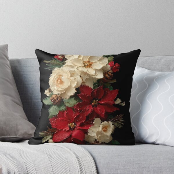 Item preview, Vintage Christmas Poinsettia Floral Arrangement designed and sold by colorful-white.