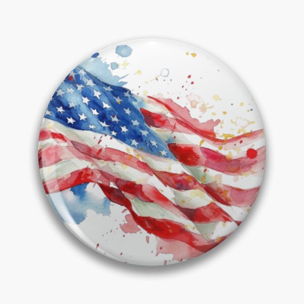 Item preview, Dynamic Waving American Flag Watercolor Patriotic Art designed and sold by KLSRAJ.