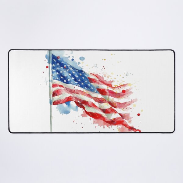 Item preview, Dynamic Waving American Flag Watercolor Patriotic Art designed and sold by KLSRAJ.