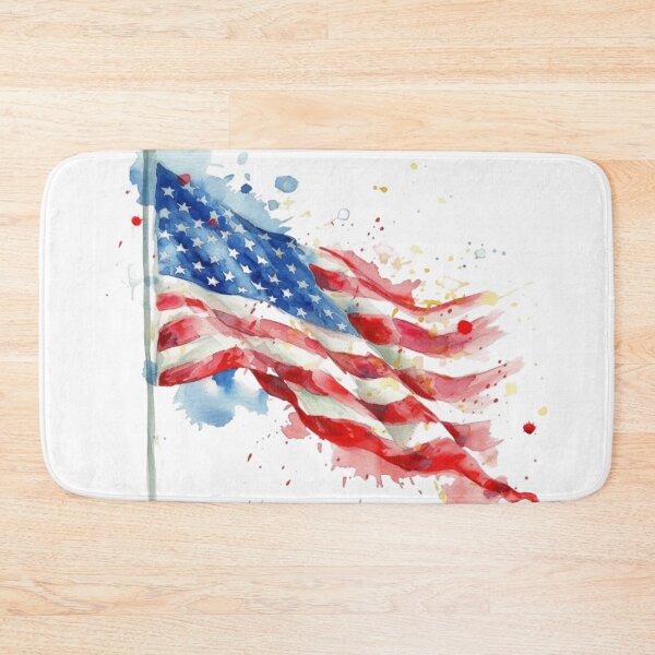 Item preview, Dynamic Waving American Flag Watercolor Patriotic Art designed and sold by KLSRAJ.